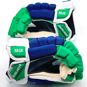 Bauer Pro Series - Gant d'occasion NHL Pro Stock - Ethan Bear (bleu/vert/blanc)